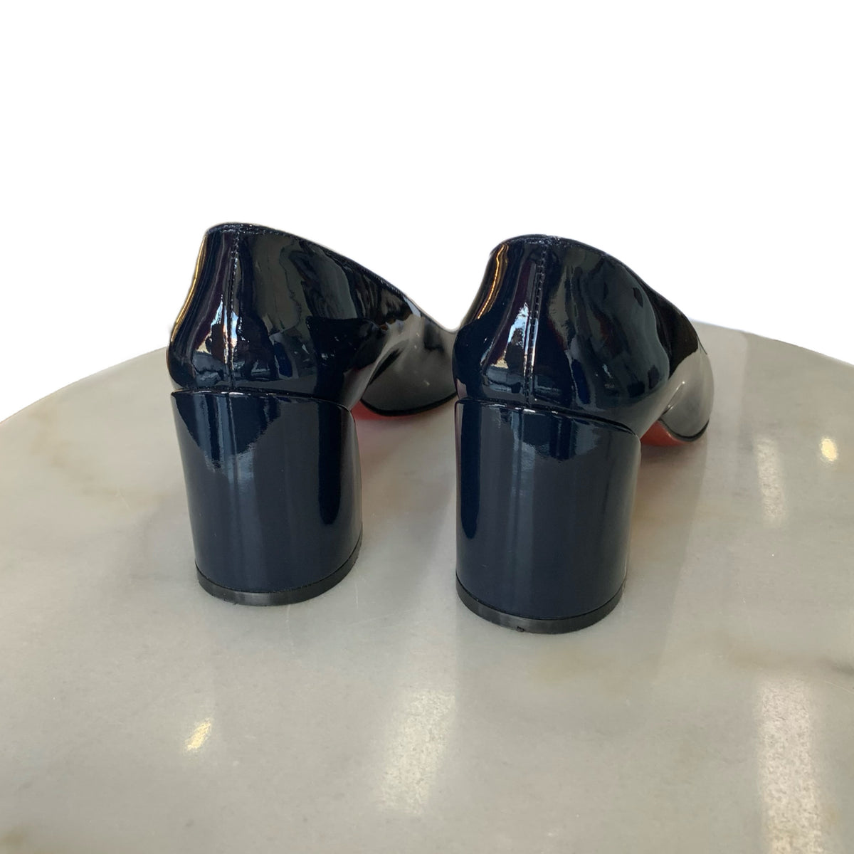 CHRISTIAN LOUBOUTIN - Miss Sab 55mm Marine Block Heels Sz 39