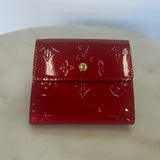 LOUIS VUITTON - Red Vernis Monogram Louise Tri-fold Wallet