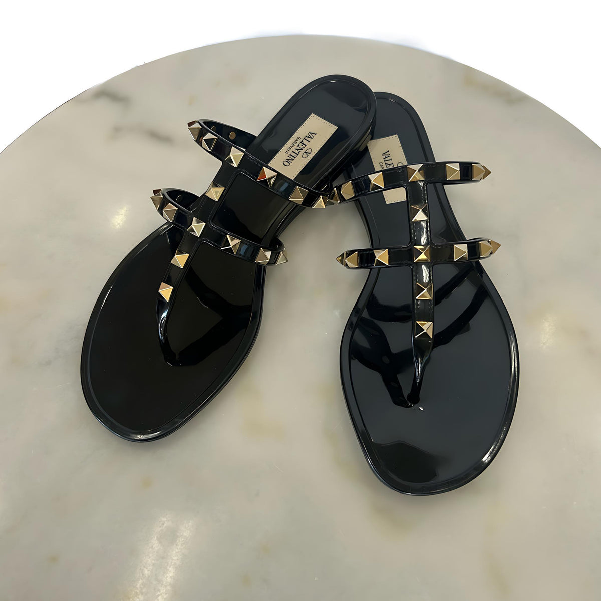 VALENTINO - Rockstud Rubber Sandals Sz 38