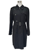 BURBERRY - Black Trench Coat Sz 10-12