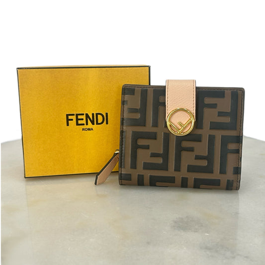 FENDI - FF Embossed Leather Compact Wallet