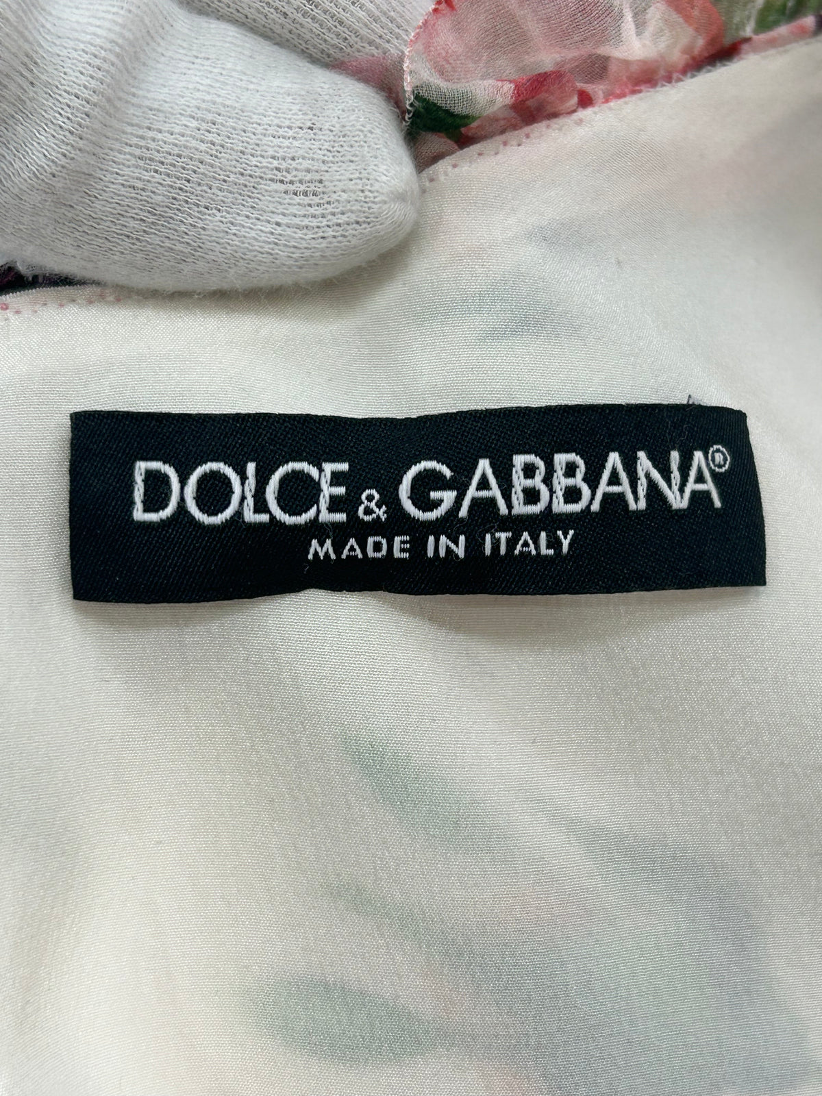 DOLCE & GABBANA - Floral Print Silk Dress Sz 46 IT
