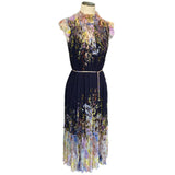 ZIMMERMANN - Sleeveless Floral Pleated Dress Sz 1