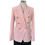 BALMAIN - Double Breasted Pink Wool Blazer Sz 34 FR