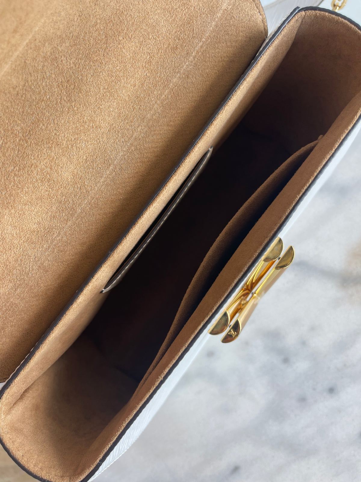 LOUIS VUITTON - Twist MM Chain Bag White / Gold