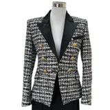 BALMAIN - Black and White Tweed Jacket Sz 40