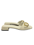JIMMY CHOO - Hawke Mule Flats in Latte/Gold Sz 40 EU