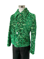 BOTTEGA VENETA - Abstract Chenille Boucle Green Jacket Sz 44