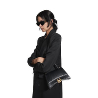 BALENCIAGA - Hourglass Small Black Handbag