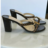 LOUIS VUITTON - Damier Monogram Flower Block Sandals Sz 37.5