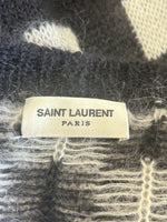 SAINT LAURENT - Black & White Mohair Blend Cardigan Sz L