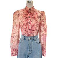 ZIMMERMANN - Concert Scalloped Shirt in Pink Sz 1