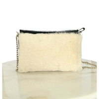 LONGCHAMP - Crystal Embellished Fur & Patent Leather Bag