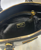 PRADA - Vernis Saffiano Dome Bag in Black