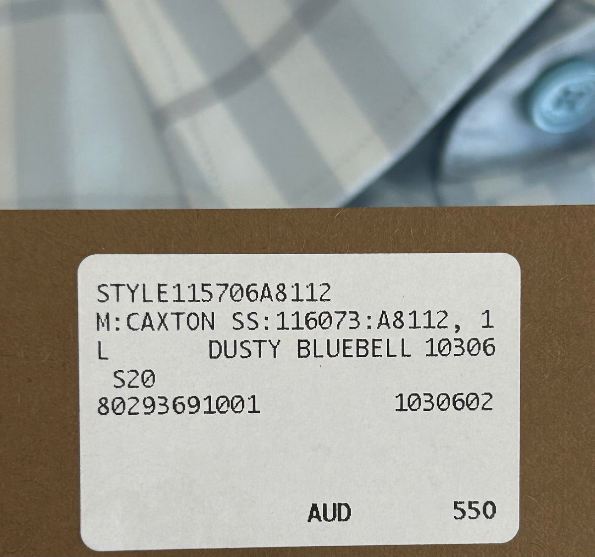 BURBERRY - Caxton Dusty Blue Check Shirt Sz Men’s L