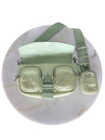 PRADA - Green Pocket Leather & Nylon Crossbody Bag