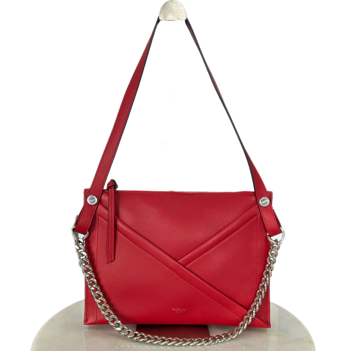 MULBERRY - M Zipped Red Leather Shoulder Bag