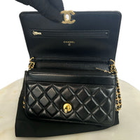 CHANEL - Wallet on Chain Bag in Black Lamb Leather