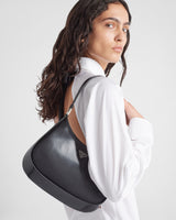 PRADA - Cleo Brushed Leather Black Shoulder Bag