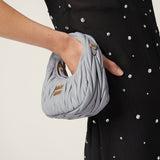 MIU MIU - Wander Matelassé Leather Hobo Mini-Bag - Pearl Grey