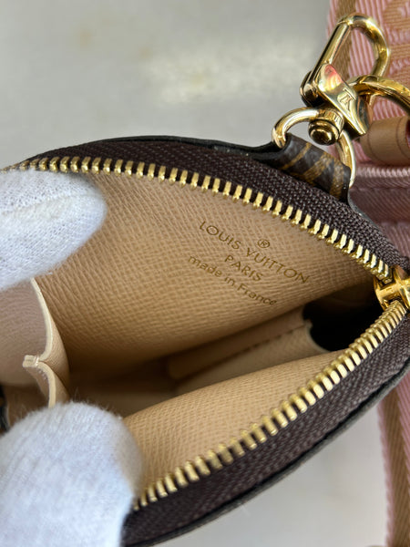 LOUIS VUITTON Multi Pochette Accessories in Rose Clair Open