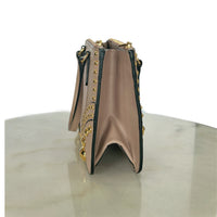 PRADA - Saffiano Leather Studded Double Zip Tote