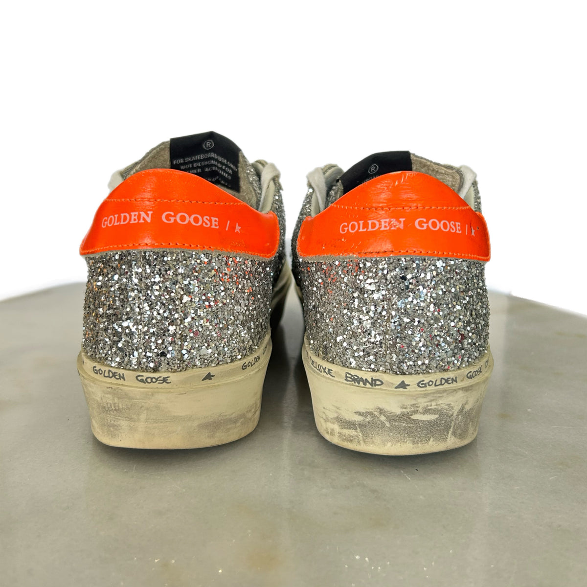 GOLDEN GOOSE - Hi Star Silver Glitter Sneakers Sz 36