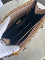 PRADA - Saffiano Leather Studded Double Zip Tote