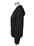 LOUIS VUITTON - Black Monogram Hooded Jacket Sz S