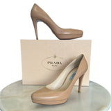 PRADA - Nude Leather Capretto Pumps Sz 38.5
