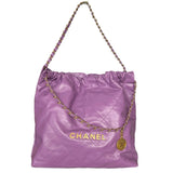 CHANEL 22 Handbag in Purple Leather - Medium