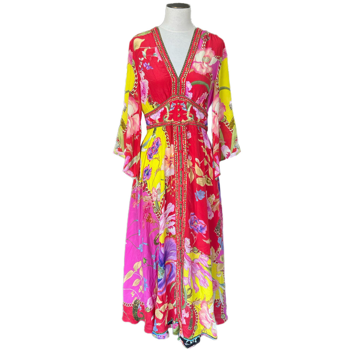 CAMILLA - The Beetles Kimono Sleeve Dress Sz M