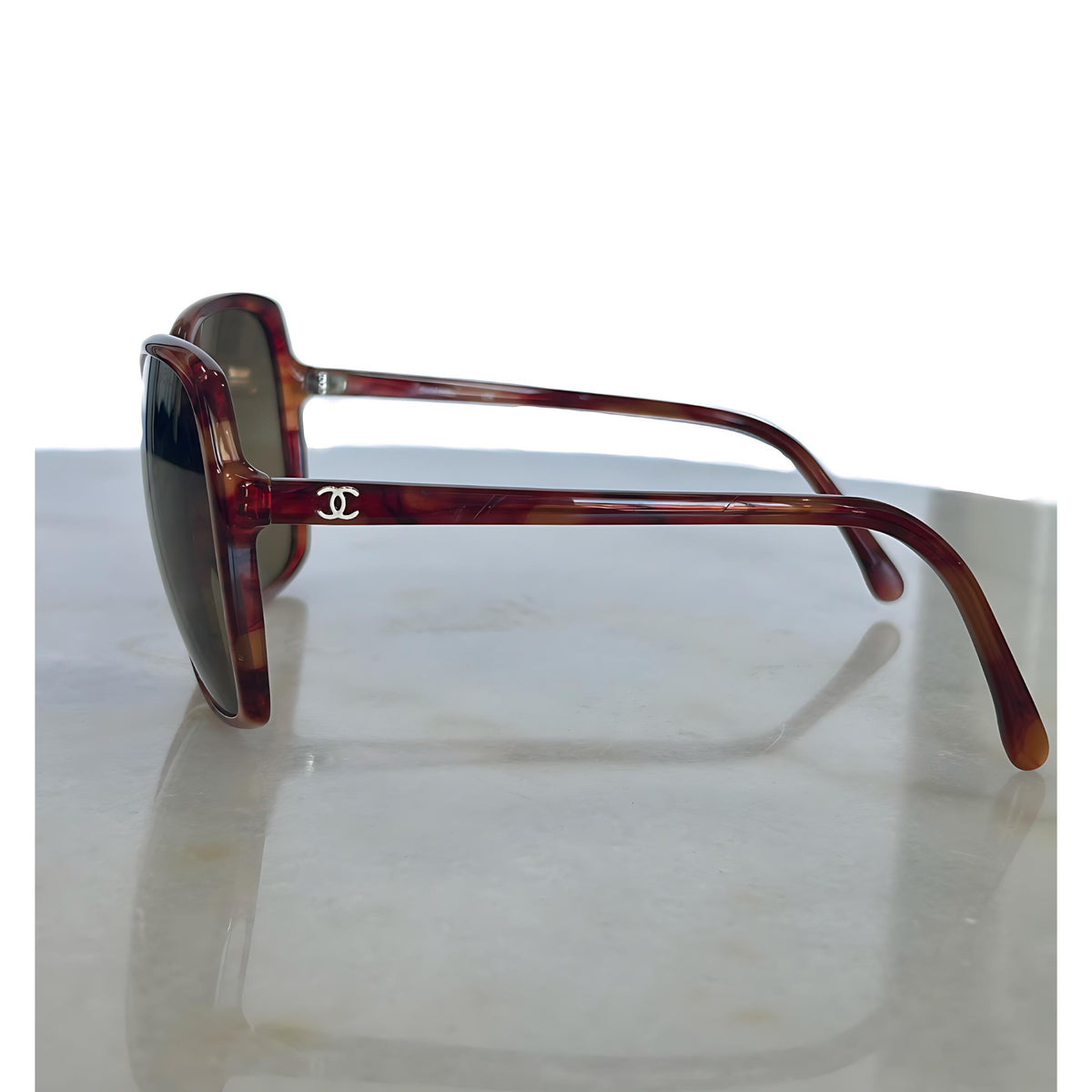 CHANEL - Red Tortoiseshell Sunglasses