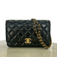 CHANEL - Wallet on Chain Bag in Black Lamb Leather