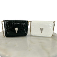 SCANLAN THEODORE
- White Croc Mini Triangle Diamanté Bag