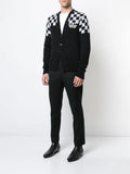 SAINT LAURENT - Black & White Mohair Blend Cardigan Sz L