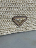 PRADA - Raffia Crochet Shoulder Bag