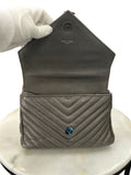 SAINT LAURENT - College Medium Bag - Grey Quilted Leather