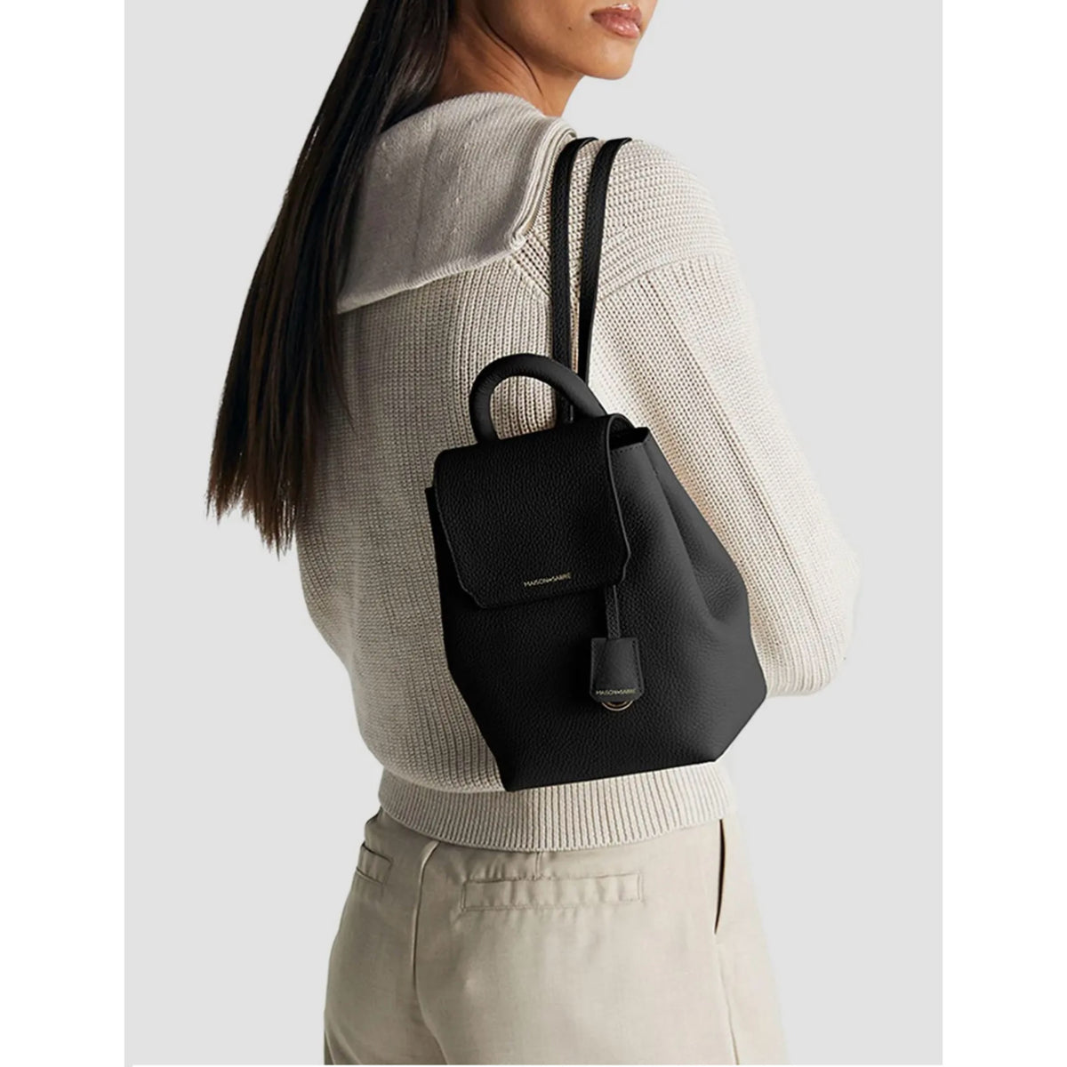 MAISON de SABRÉ - Mini Black Soft Leather Backpack