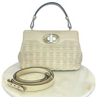BVLGARI - Isabella Rossellini Cream Leather Bag & Strap