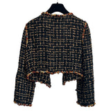 CHANEL - Black & Gold Tweed Jacket Sz 38