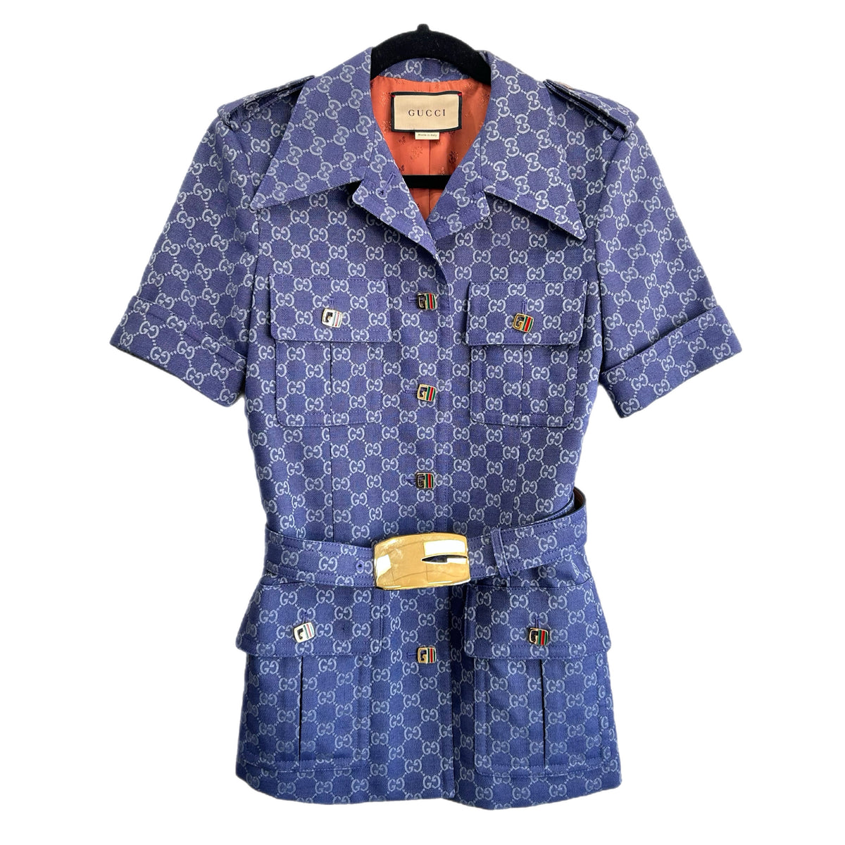 GUCCI - GG Monogram-Jacquard Cotton Jacket Sz 40