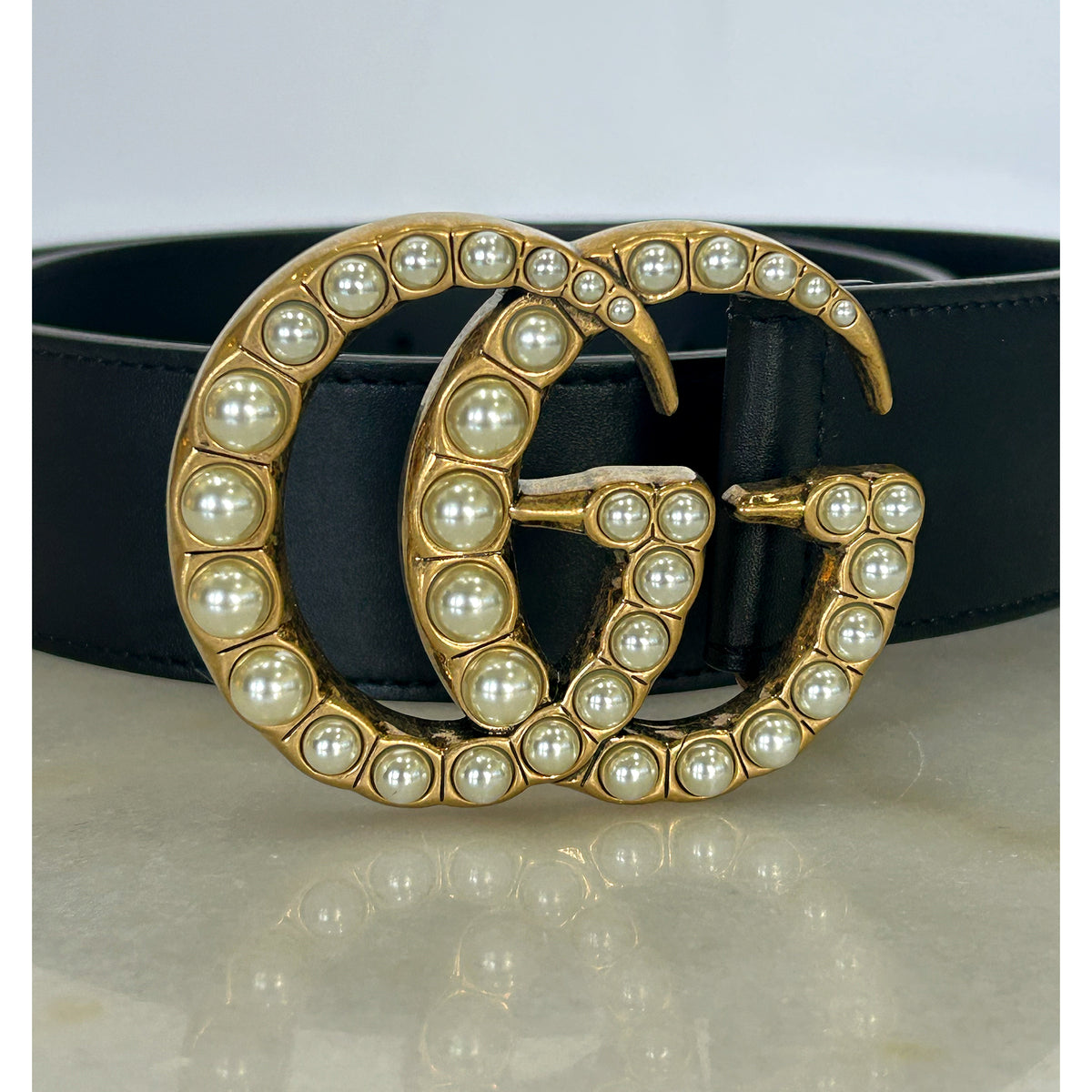 GUCCI - GG Marmont Pearl Belt 70