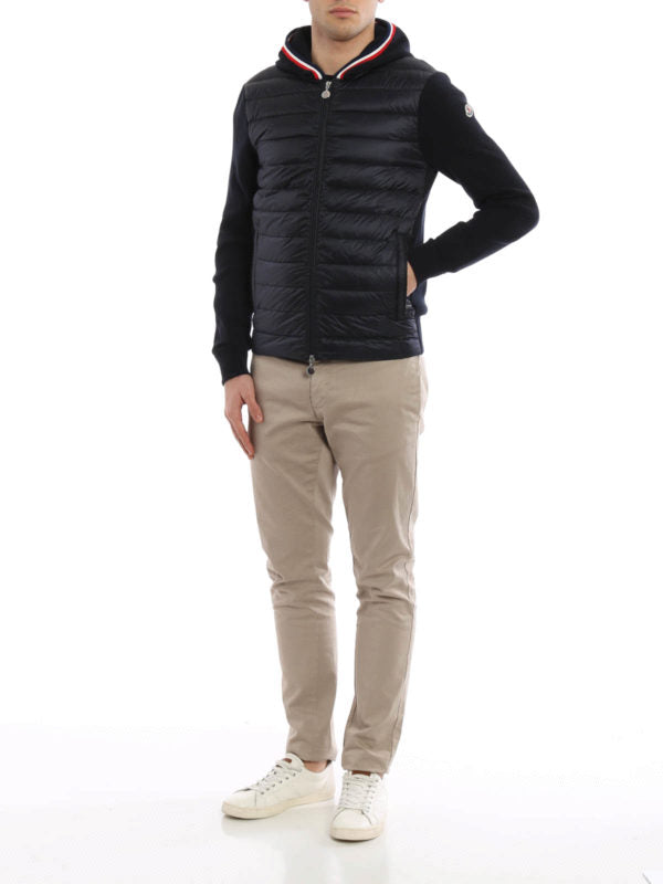 MONCLER - Maglia Tricot Hooded Navy Cardigan Sz XL