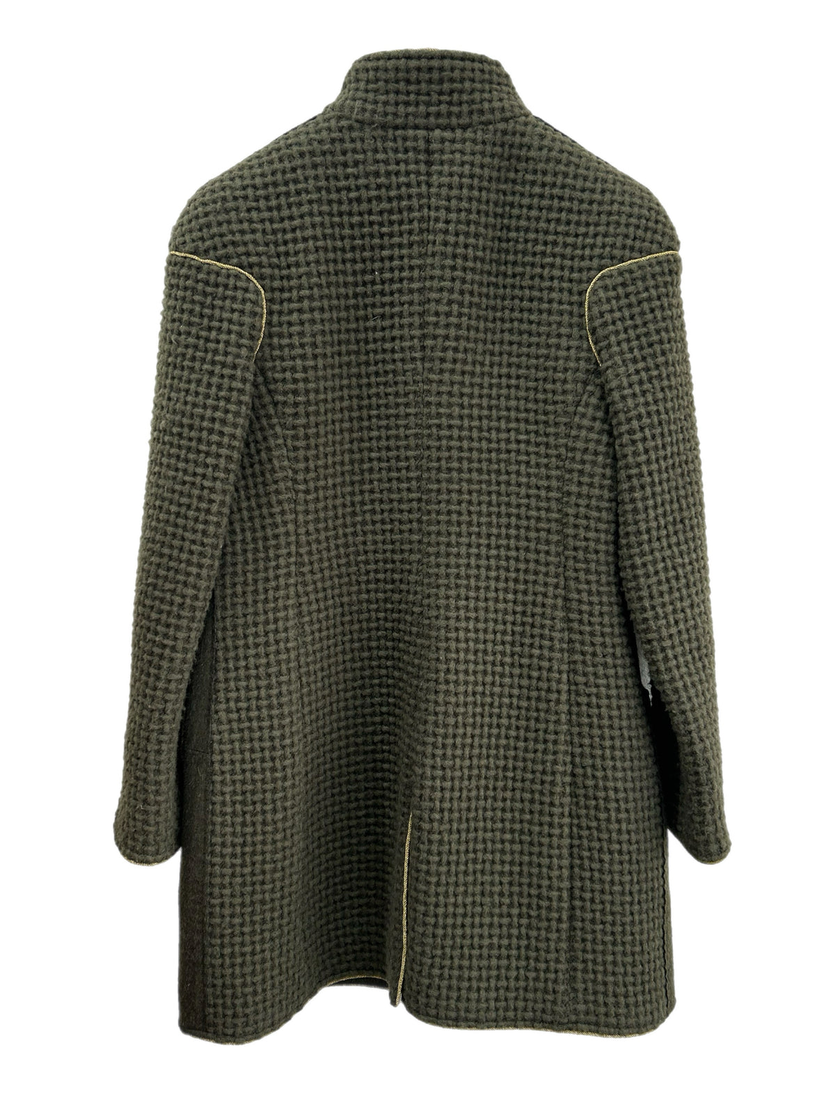CHANEL - Khaki Wool/Alpaca Coat Size FR 44 / AUS 12