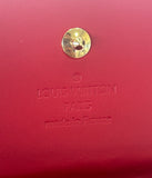 LOUIS VUITTON - Red Vernis Monogram Louise Tri-fold Wallet