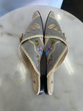 FENDI - Embroidered Floral & Ribbon Slides Sz 37.5