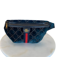 GUCCI - Velvet GG Monogram Belt Bag