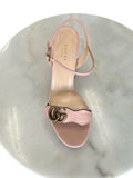 GUCCI - Pink Leather GG Marmont Block Sandals
Size EU 38