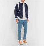 GOLDEN BEAR - Hayes Leather-Panelled Wool-Blend Bomber Jacket